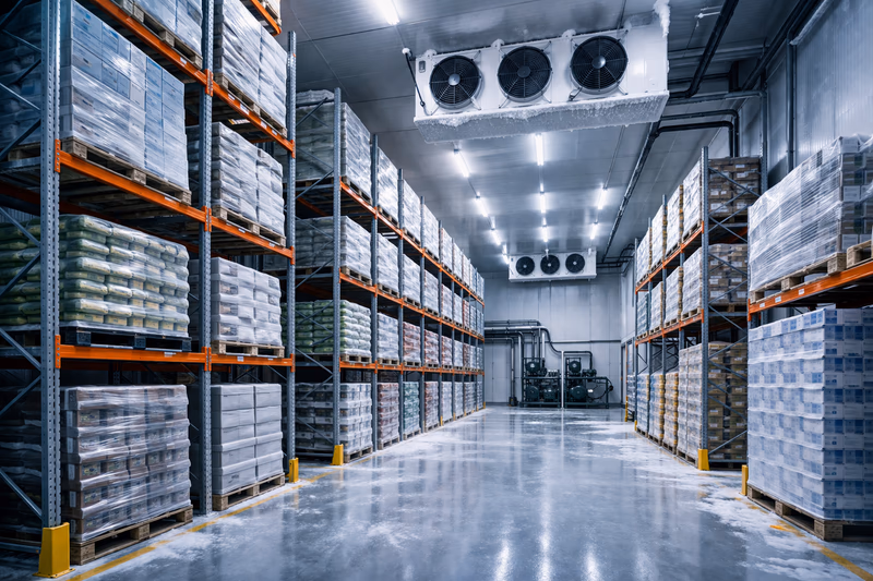 Chambre froide industrielle à grand volume